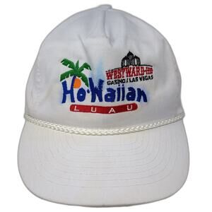 HoWaiian Luau Snapback 5 Panel Cap White One Size Adjustable Outdoor Rope Nissun